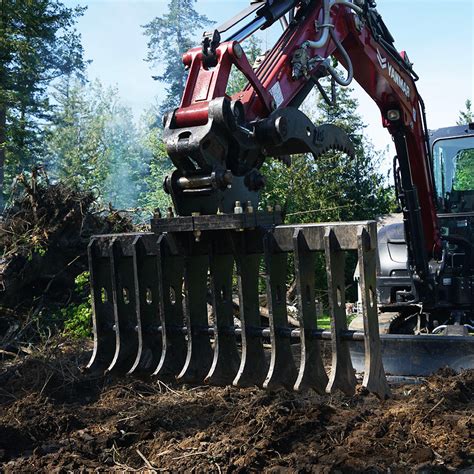 skid steer root rake|root rakes for mini excavators.